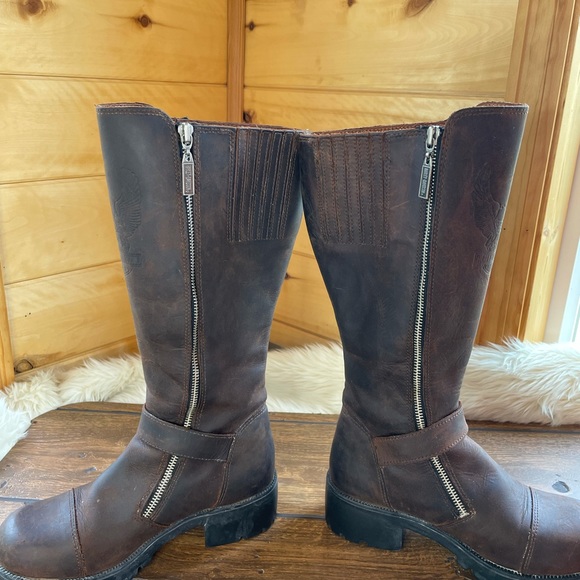 Harley-Davidson brown leather motorcycle boots - Picture 6 of 16